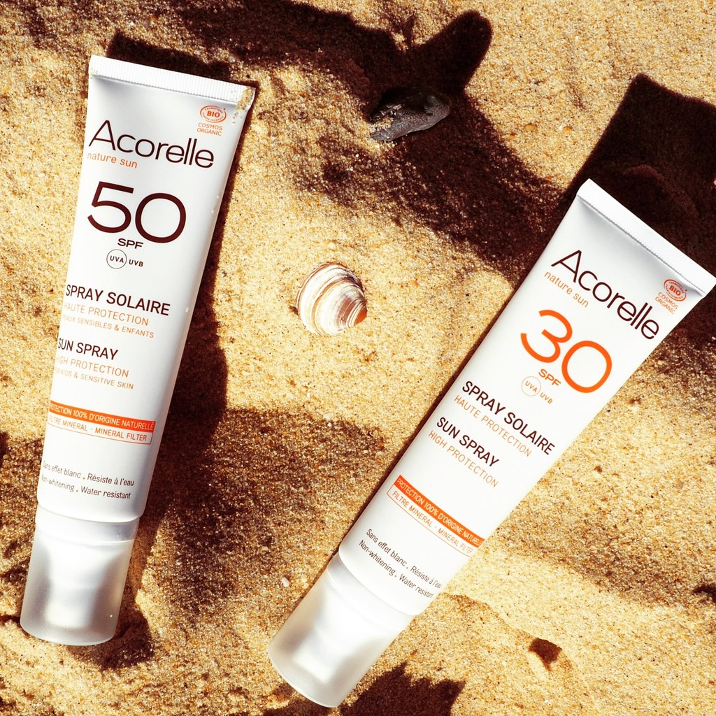 Sprays solaires certifiés bio SPF30 SPF 50 | Acorelle